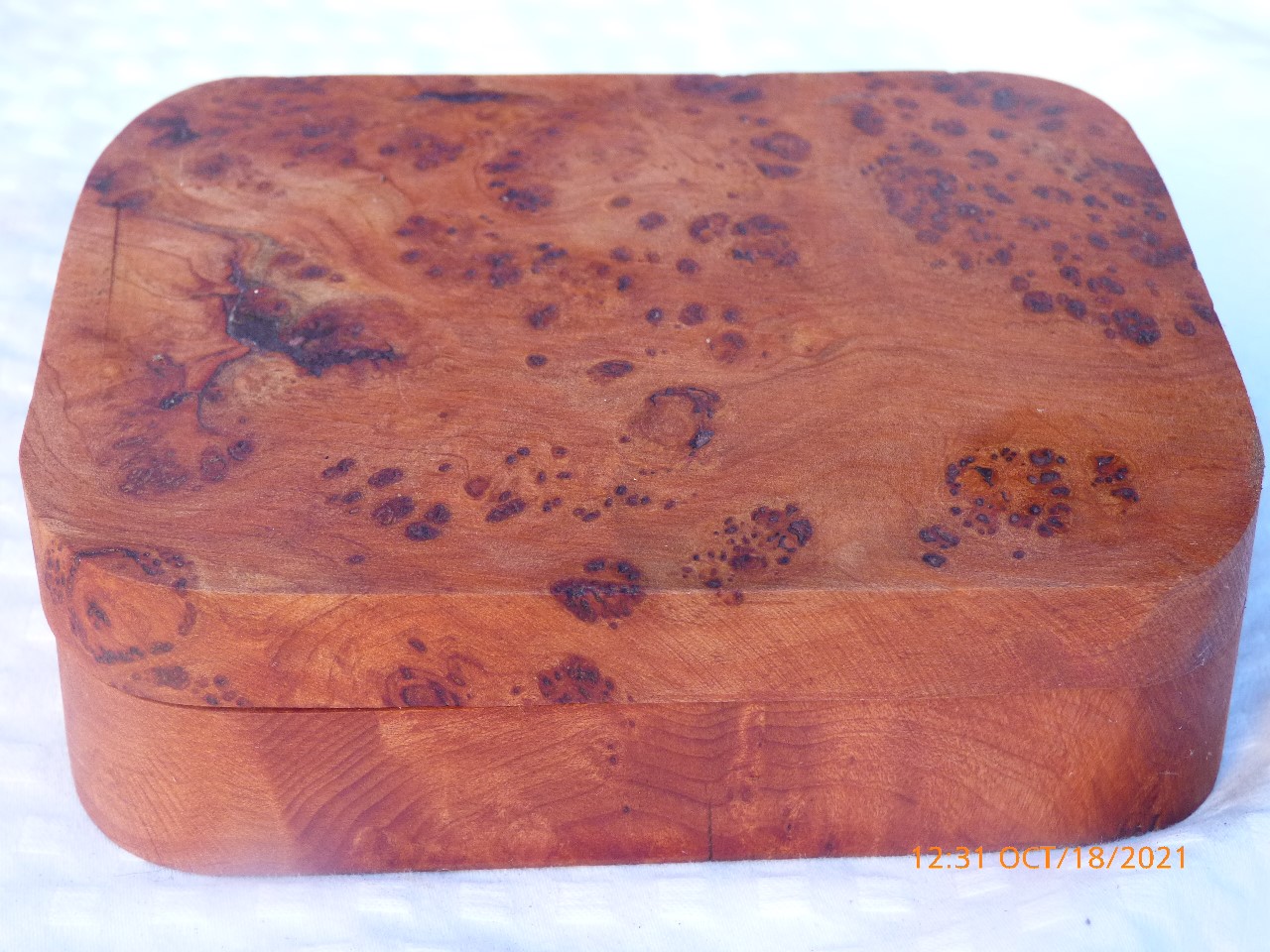 Maple Burl Box Carved