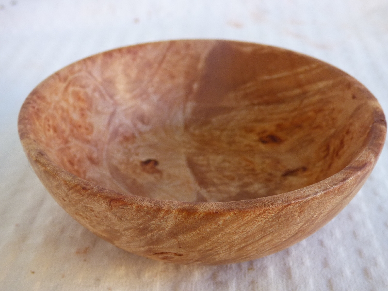 Maple Burl Bowl Wood Turned (Small)