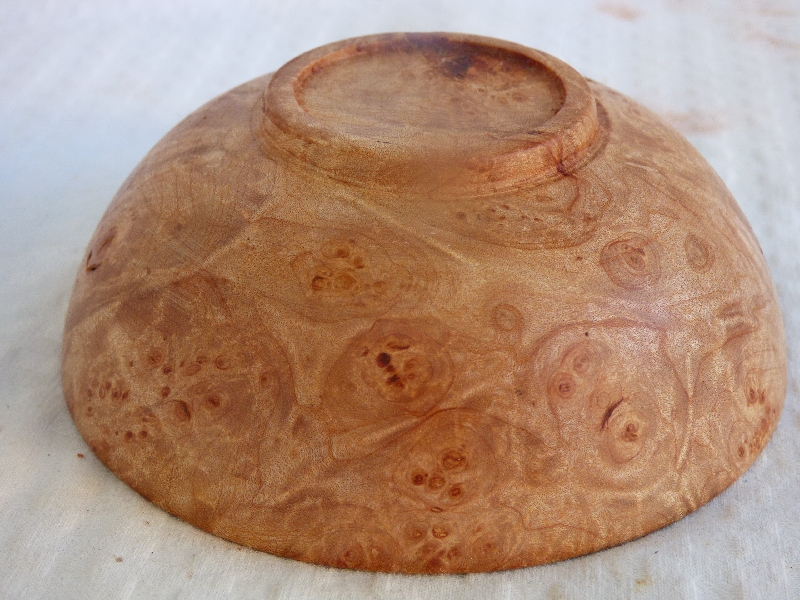 Maple Burl Bowl Wood Turned (Small) - Click Image to Close