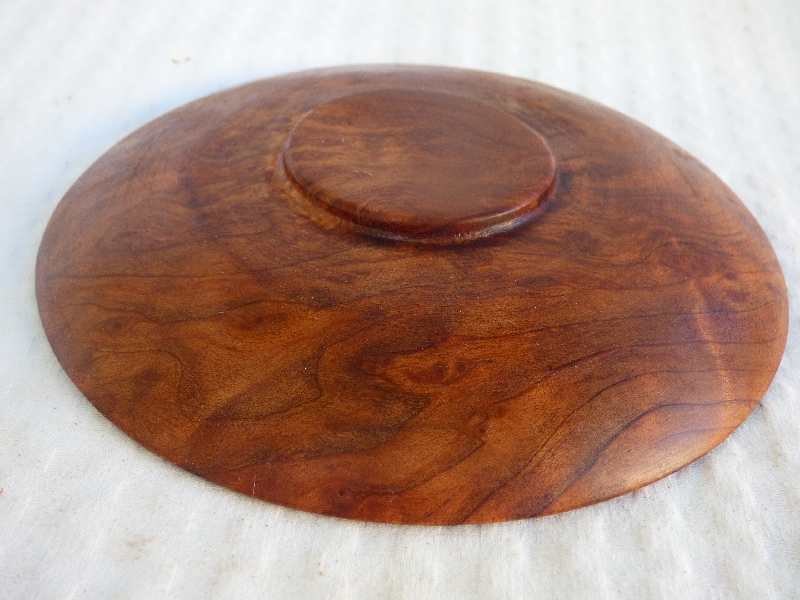 Redwood Burl Plate Wood Turned - Click Image to Close